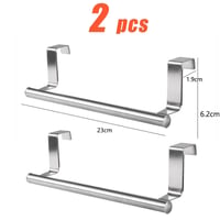 Image 8 of Kitchen Cabinet Door Towel Bar Stainless Steel Door Back Towel Hanging Holder 