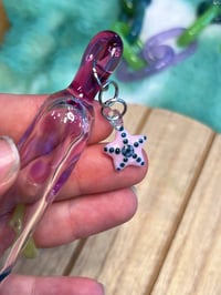 Image 4 of Ultra Fancy Hanging Whisker Bank - Magenta Ocean Inspired with Pink Starfish Charm