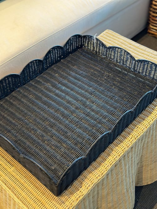 Image of Black Scalloped Tray 