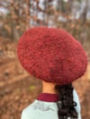 Felted Wool Beret XS - Burnt Orange
