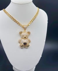 Image 1 of GOLD DIAMOND BEAR NECKLACE