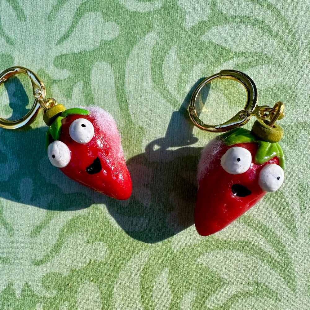 Image of Moldy Strawberry Earrings
