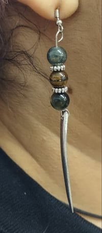 Image 4 of Handcrafted Fork Tine Spike Earrings and Necklace Set