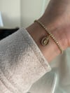 Oval White Virgen Adjustable Tennis Bracelet 