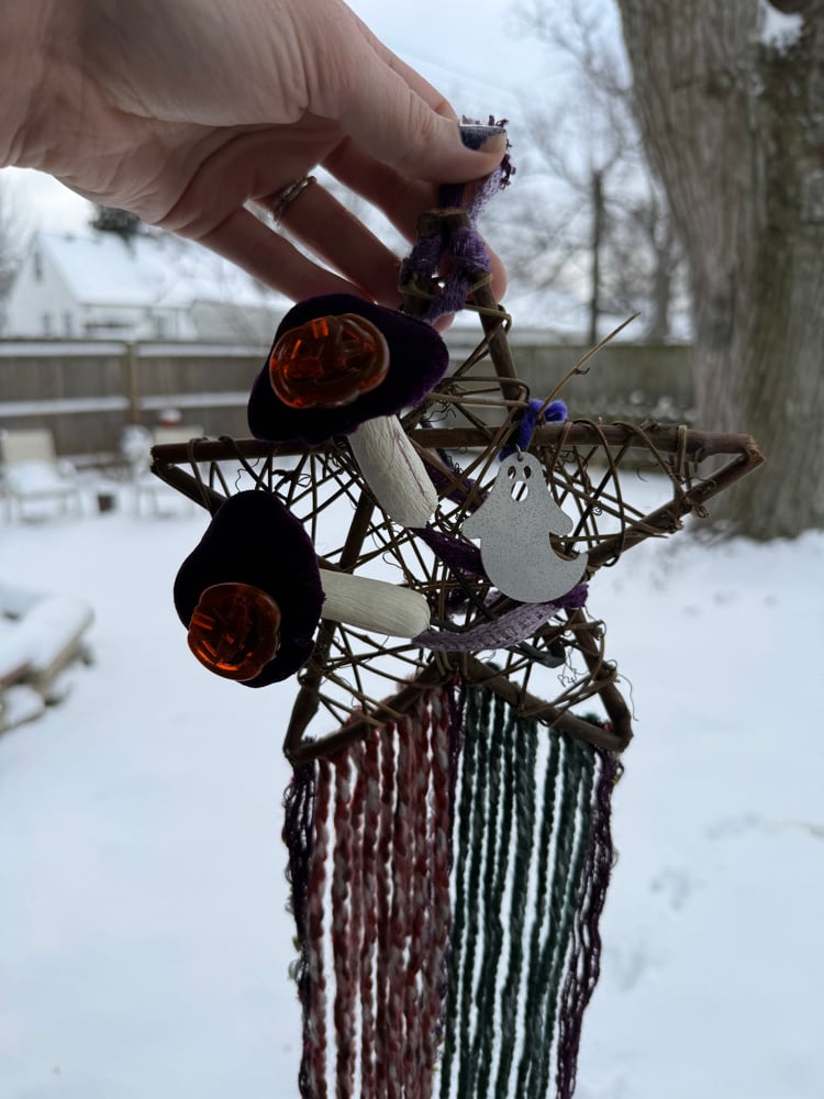 Image of Pumpkin mushroom star wall hanging 🎃👻🌟