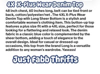 Image 3 of 4XL X-Plus Wear Denim Top w/ Sheer net Bottom #118*15