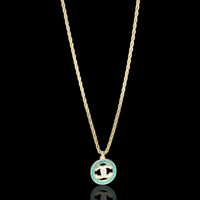 Image 2 of Teal and White Coco Chanel Necklace