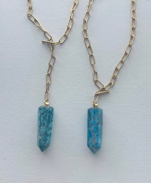 Image of BLURAY • Aqua Labradorite Crystal Necklace