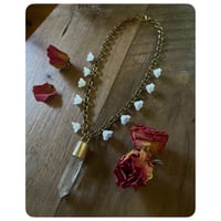 Image 1 of Flora Brass and Quartz Necklace 