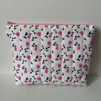 Image 3 of Rosé Bloom Handmade Quilted Makeup Bag - Limited Editon