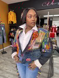 Image 2 of Custom Painted Crop Blazer