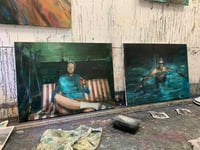 Image 4 of Painting / maleri / "Et øjeblik V" / 60x80 cm