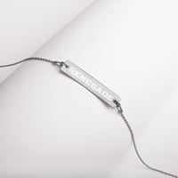 Image 3 of Engraved Silver Bar Chain Necklace