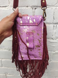 Image 2 of Fur Baby Mobile Bag purple with redstone