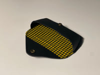 Image 3 of Sunglasses / Glasses Custom Case Recaro style leather with black/yellow houndstooth pattern. 