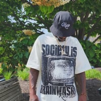 Image 1 of SOCIETY IS BRAINWASHED TEE (Cream)
