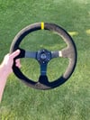 NRG Steering Wheel Black with Yellow Stripe