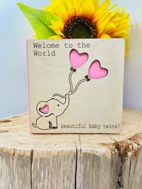 Image 5 of Wooden Newborn Baby Twin Card
