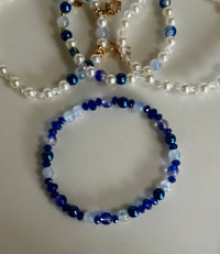 Image 7 of Cream & Blue Celestial Tumbler Bracelet Stack 