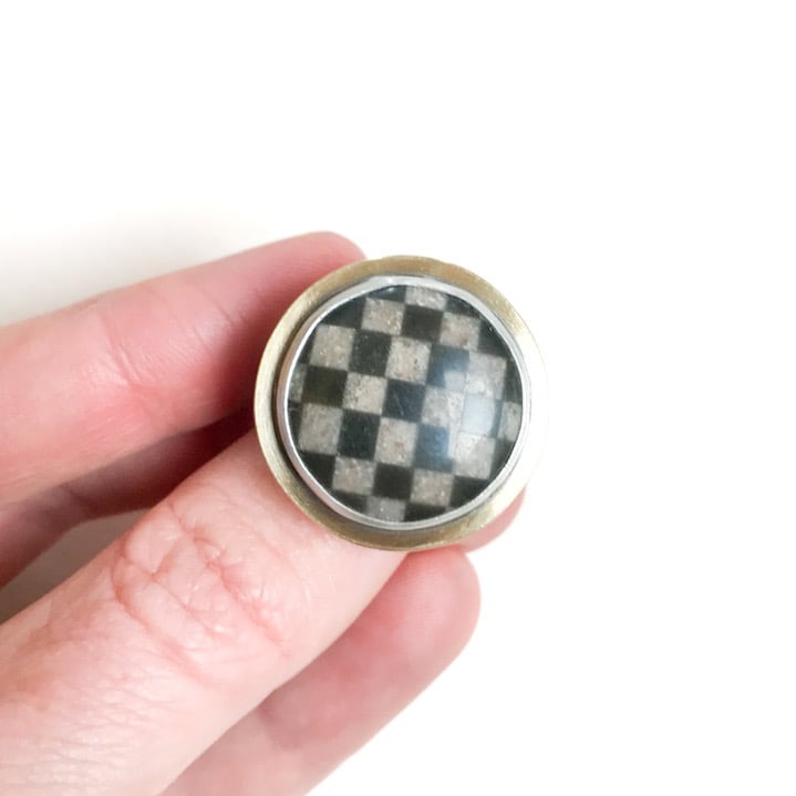 Image of Sandstone Checkerboard Ring - Size 9