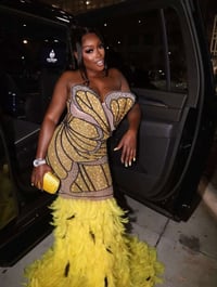 Image 4 of PETAL KISS FEATHER DRESS(MADE TO ORDER) yellow