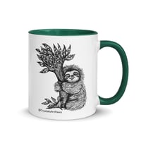 Image 24 of Sloth Brings You a Bouquet Coffee Mug Art by CrystalsArtPaws
