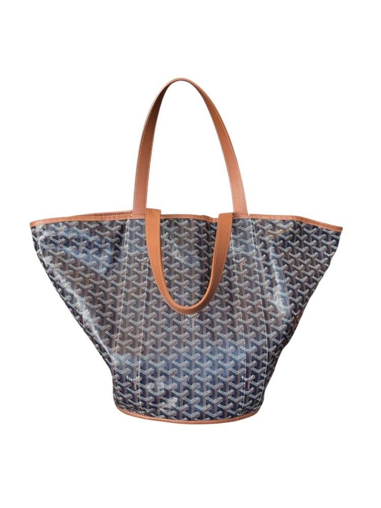 Image of Goyard Amabel Harra Blue Textile Reversible Tote 1074-15