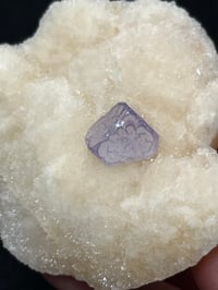 Image 4 of QR Code Fluorite On Druzy Quartz Matrix Specimen #2587