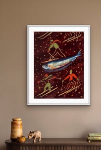 Image 2 of Skiing Sardine Print