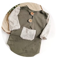 Image 1 of Bodysuit for boys | Rob | 9-12 months | khaki | sitter