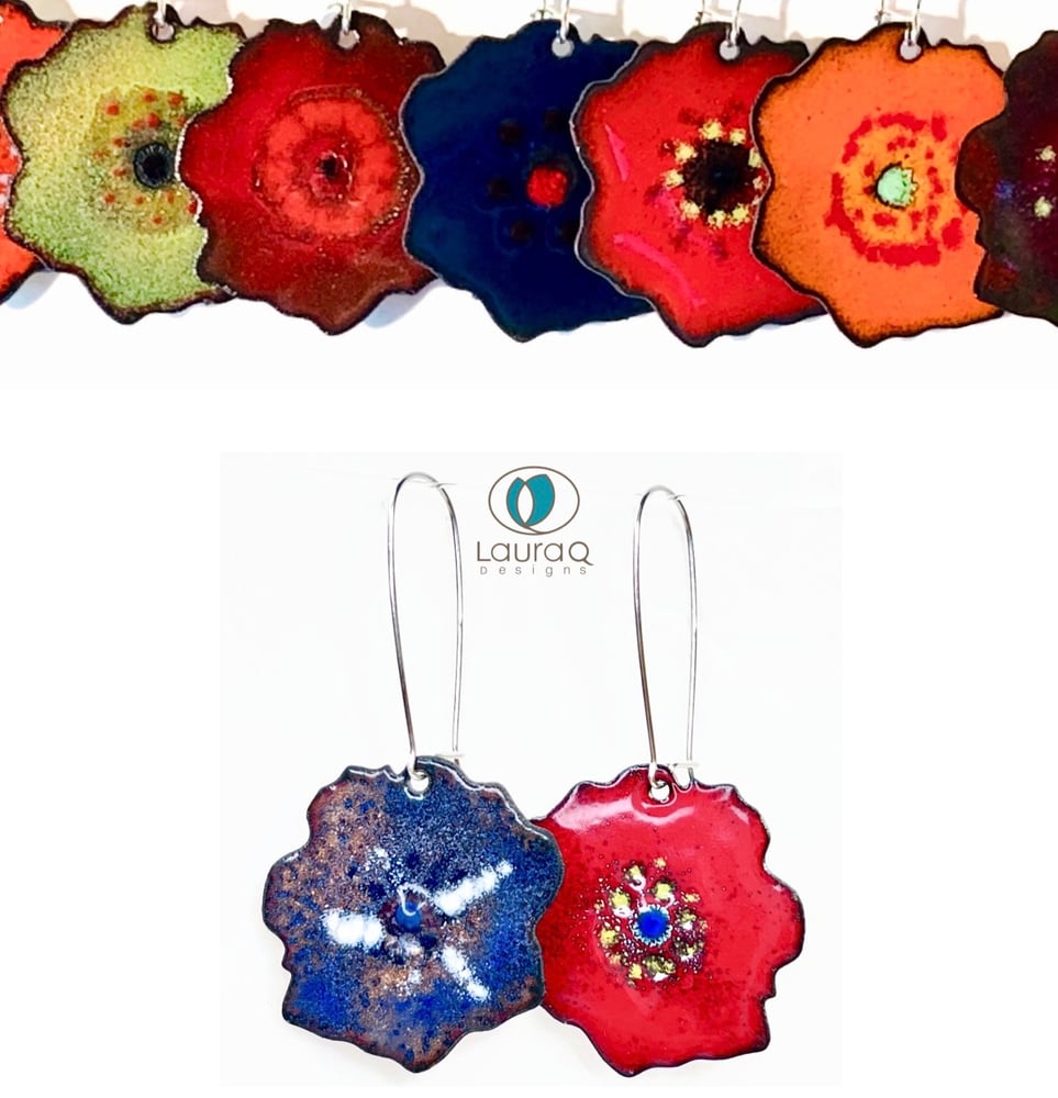 Large Double-sided Poppy Earrings