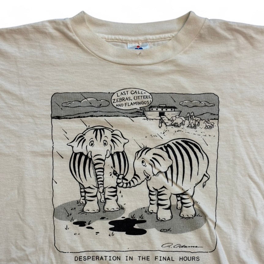 Image of 1990s Elephant Animal Funny Humor Graphic Tee (XL)
