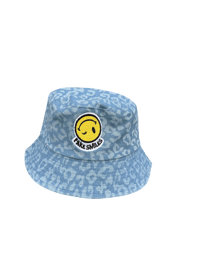denim leopard print bucket hat 