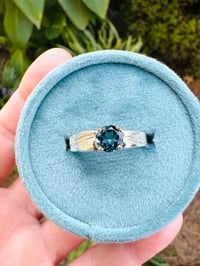 Image 10 of sterling silver feather ring with blue topaz 