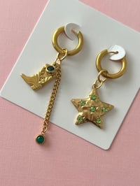 Image 2 of COWBOY BOOT / STAR  MISMATCH HOOP EARRINGS