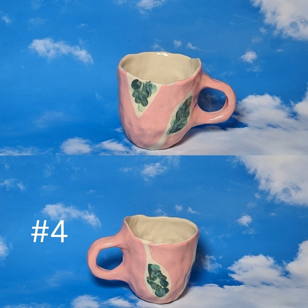 Image of garden party pink and green mug