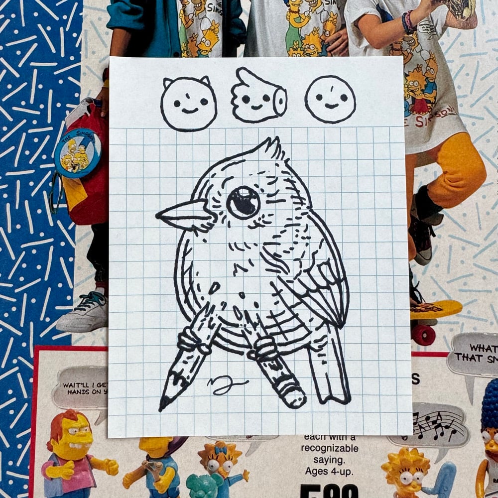 Image of Fat Bird Sharpie Sketch #219