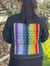 Image of Rainbow Pride Upcycled Macramé Denim Jacket (Size 14)