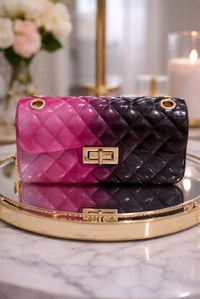 Image 1 of Purple/Black Medium-Sized Jelly Handbag