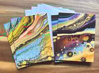 Image 1 of Notecards with Poured Paint Details #110 & #111