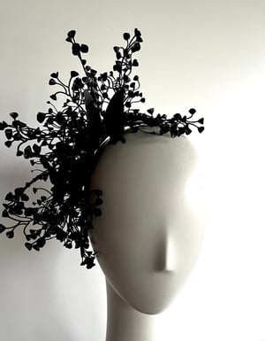 Image of Black foliage headpiece #2