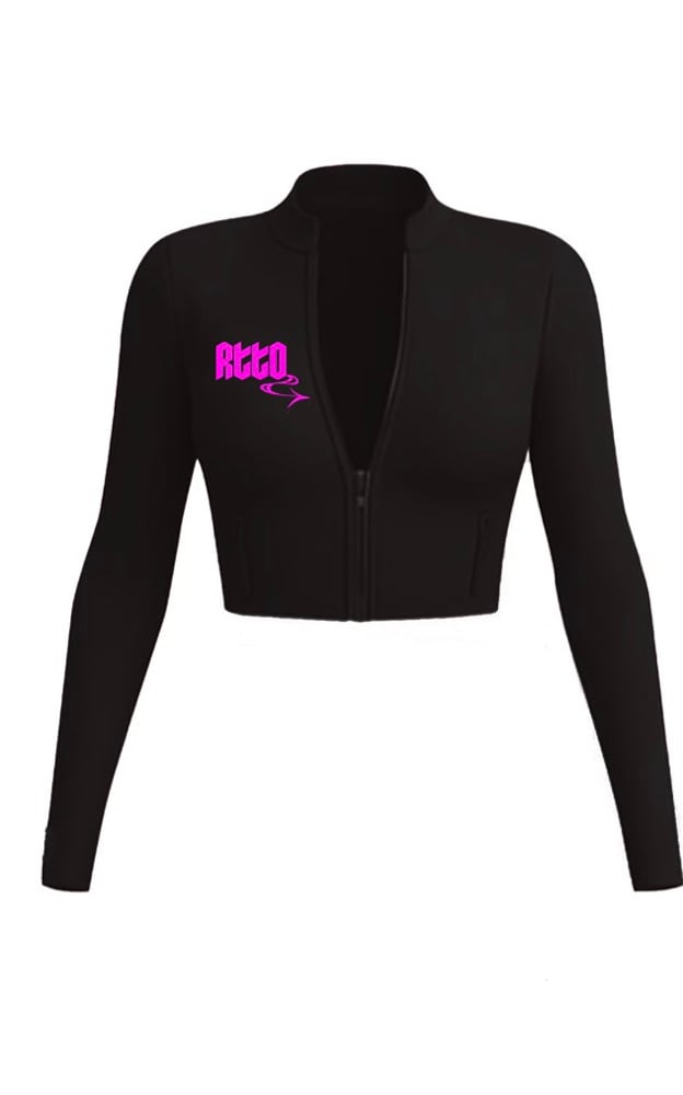 RTTO “Angel” Cropped Hoodie in Black