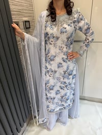 Image 3 of blue georgette