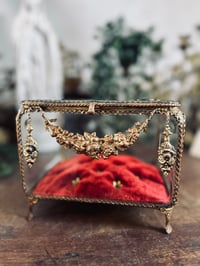 Image 11 of Beau et grand coffre en verre biseauté, velours, miroir, XIXÈME s.