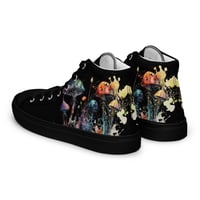 Image 6 of Beautiful Neon Watercolor Mushroom Mycology Women’s high top canvas shoes