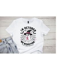 Image 1 of In October….. Breast Cancer Awareness Shirt
