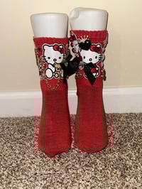 Image 1 of red hello kitty junk socks 