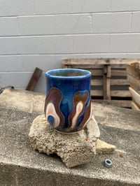 Image 1 of Royal Blue & Copper Petal Motif Cup