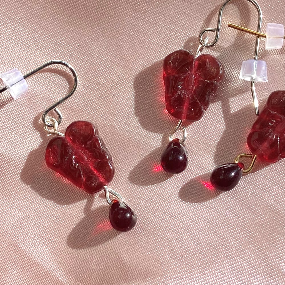 Image of bleeding-hearts flower earrings