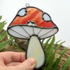 Red/Orange Iridescent Mushroom Suncatcher